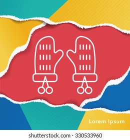 winter gloves line icon