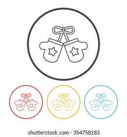 winter gloves line icon
