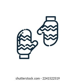 Winter Gloves Outline Icon. Winter Icon Season Icon Design Vector Illustration.