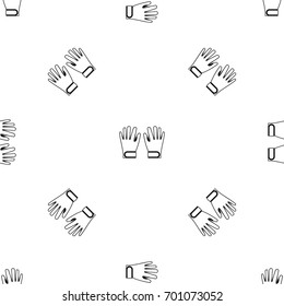Winter gloves pattern repeat seamless in black color for any design. Vector geometric illustration
