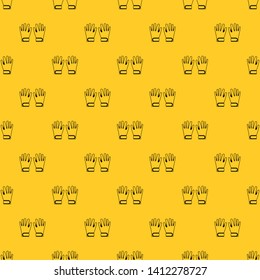 Winter gloves pattern seamless vector repeat geometric yellow for any design