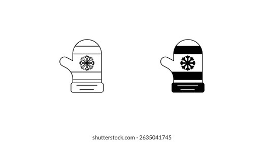 Icono de conjunto de guantes de invierno con fondo blanco Vector Ilustración de stock