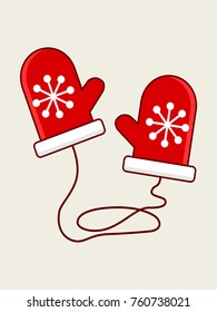 winter gloves vector