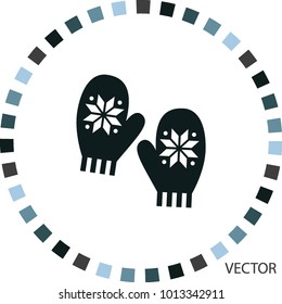 Winter gloves, vector icon