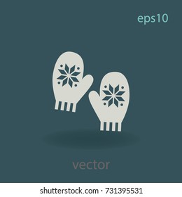 Winter gloves, vector icon