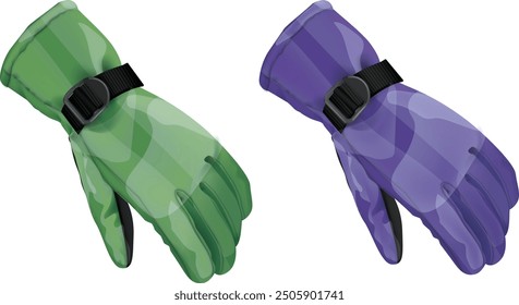 Winter Gloves warm. Isolated on white background