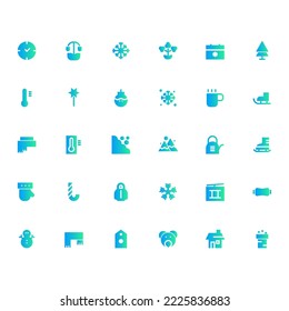 Winter Glyphs Gradient Line icon on white background. Vector illustration.
