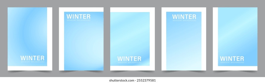 Fundo de gradiente de inverno. Ilustração de vetor minimalista. Desfoque suave. Pastel cartaz abstrato para mídias sociais ou design de site. Conjunto de Modelos de papel de parede modernos.