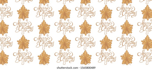 Winter graphic pattern with christmas trees. Hand drawn vector illustration. Wrapping paper Christmas.
