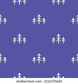 Winter graphic seamless pattern with christmas trees. Hand drawn vector illustration. Wrapping paper Christmas.
