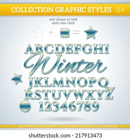 Winter Graphic Styles for Design. Graphic styles can be use for decor, text, title, cards, events, posters, icons, logo and other.
