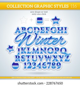 Winter Graphic Styles for Design. Graphic styles can be use for decor, text, title, cards, events, posters, icons, logo and other. 