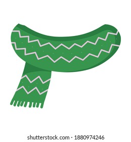 Winter green scarf icon design of Cloth season cold textile fashion warm accessory new year merry christmas and celebration theme Vector illustration