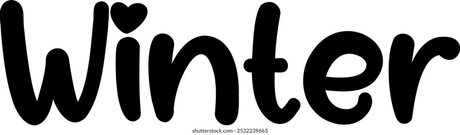 Winter greeting calligraphy. Christmas hand-drawn lettering. Vector illustration