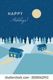 Wintergrußkarte "Happy Holidays"  