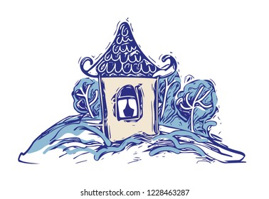 Winter Greeting Card.  Vector Illustration.