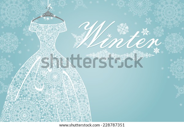 Winter Greeting Cardposterbackgroundopenwork White Wedding
