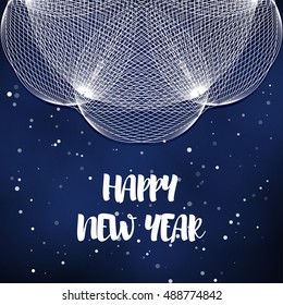 Winter greeting postcard with wishes for a happy new year. Vector
