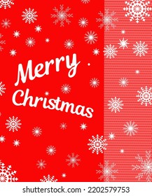 Winter greetings for the New Year and Christmas. White snowflakes on a red background. Postcard, greetings, decor. Happy Holidays! Vector