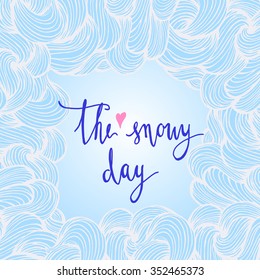 winter greetings, snow clouds, blue color