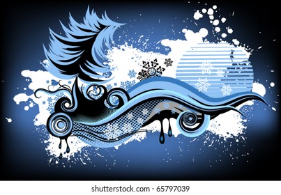 Winter grunge scene
