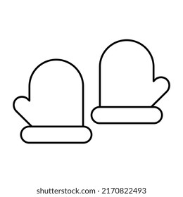 Winterhandbedeckungssymbol, Handschuhe, Vektorgrafik 