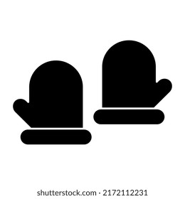 Winterhandbedeckungssymbol, Handschuhe, Vektorgrafik 