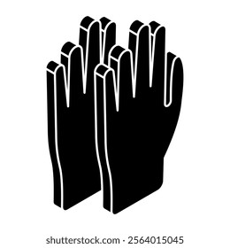 Winter hand covering accessory icon, gloves vectors