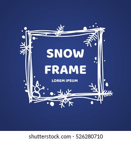 Winter Hand Drawn Frame. Element For Your Xmas Design. Eps 10