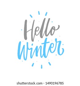 Winter hand drawn lettering for overlay, stickers, print. Winter time calligraphy.