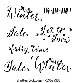 Winter hand drawn lettering. vector illustration.