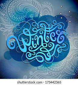 Winter hand lettering - handmade calligraphy, vector