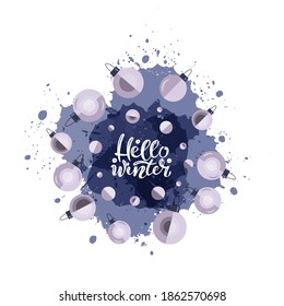 Winter hand written lettering. Modern calligraphy for posters, stickers, gift tags, greeting cards. Vector illustration