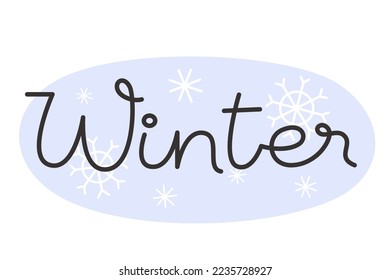 Winterhandgeschriebene Karte im Flachstil