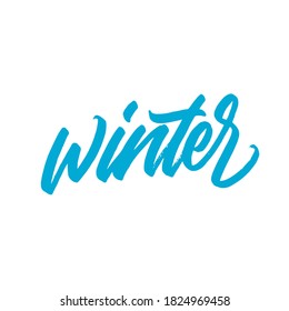 Winter. handwritten modern calligraphy. typography design. Hand written type. Simple vector sign. Vector illustration.