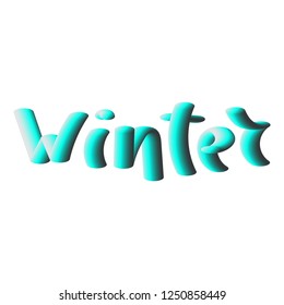  Winter,  handwritten text.  Vector illustration 3d.