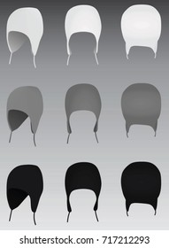 Winter hat. black, grey and white. vector illustration