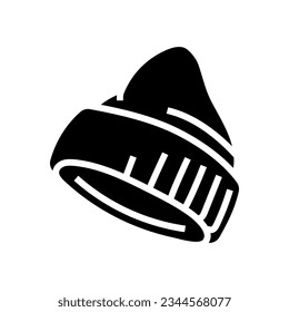 vector de icono de glifo de gorro de invierno. signo de gorra de sombrero de invierno. ilustración de símbolo aislado