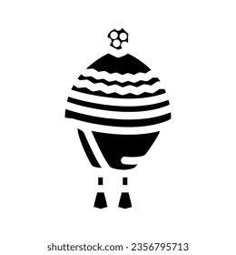 winter hat cap glyph icon vector. winter hat cap sign. isolated symbol illustration