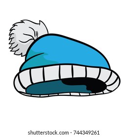 winter hat cartoon illustration isolated on white