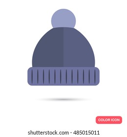 Winter hat color flat icon