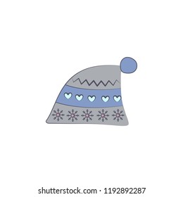 winter hat colored icon. Element of colored winter hand drawn icon for mobile concept and web apps. Detailed winter hat icon can be used for web and mobile on white background