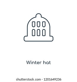 Winter hat concept line icon. Linear Winter hat concept outline symbol design. This simple element illustration can be used for web and mobile UI/UX.