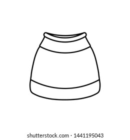 Winter hat with cutout for dreadlocks. Black outline icon on white background. Isolated design element in a simple style for web and mobile apps.