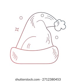 Winter Hat doodle icon with white background vector stock illustration