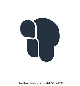 winter hat with ear flaps, icon on white background