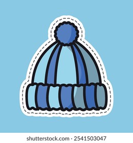 winter hat editable cartoon style sticker vector