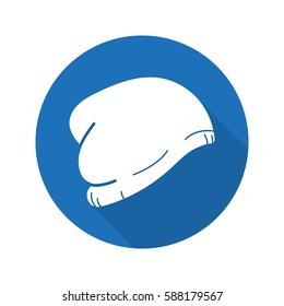 Winter hat flat design long shadow icon. Ski cap. Vector silhouette symbol
