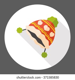 winter hat flat icon