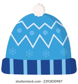 Winter hat flat icon isolated on white background.